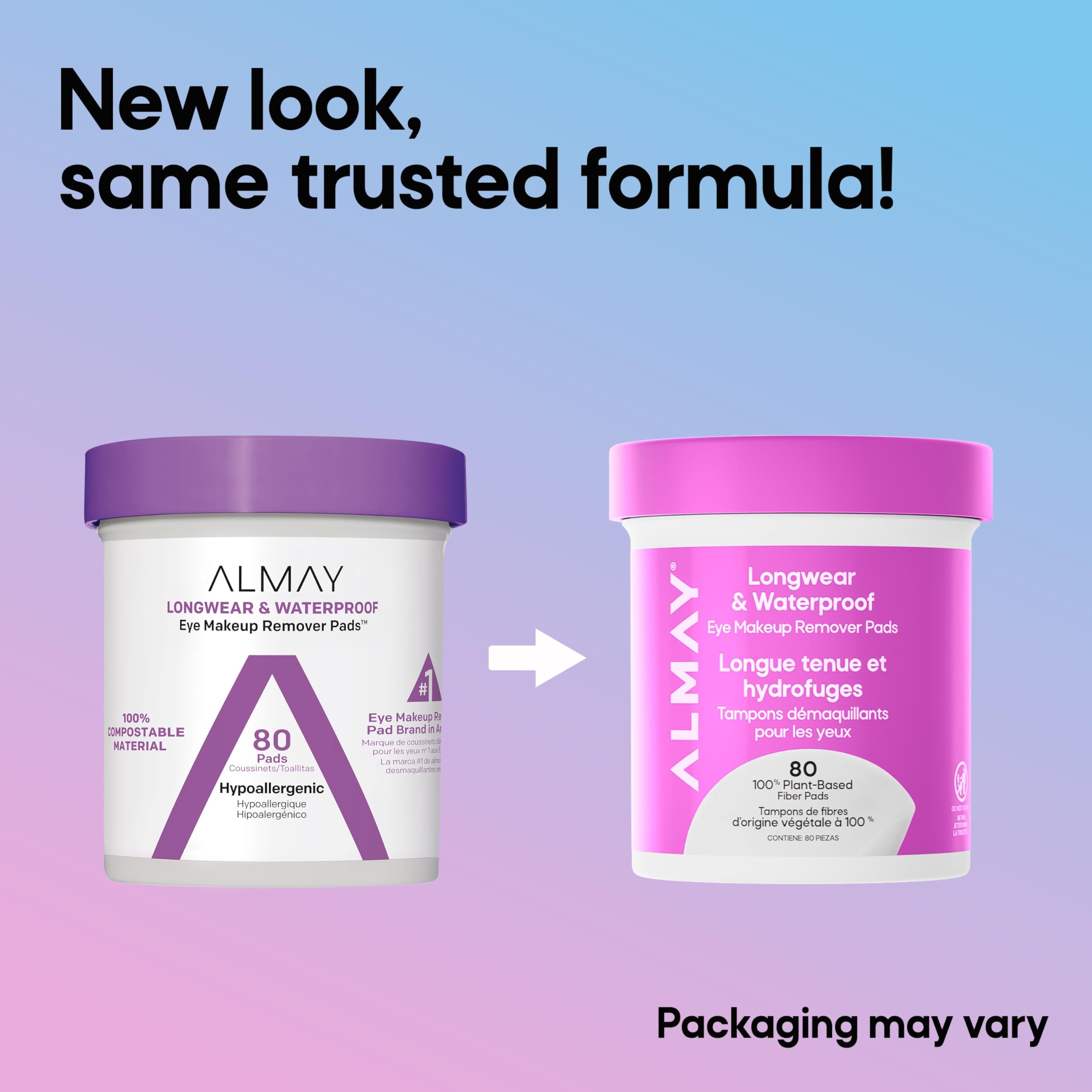 Almay remover pad with packaging display, on-the-go cleansing.