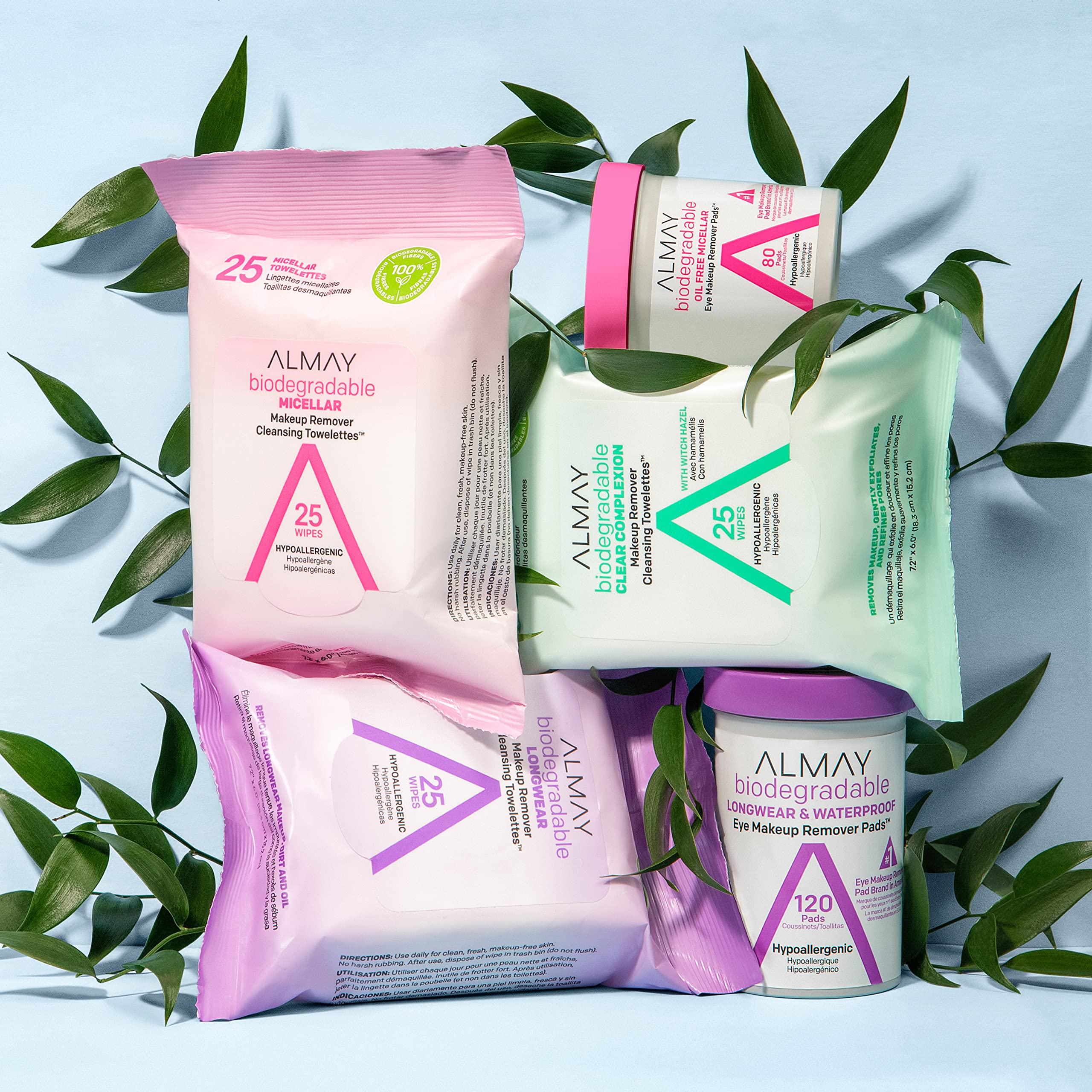 Almay dermatologist-tested wipes assuring gentle daily cleansing