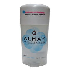 Desodorante Almay gel claro sin fragancia para protección diaria y frescura discreta.