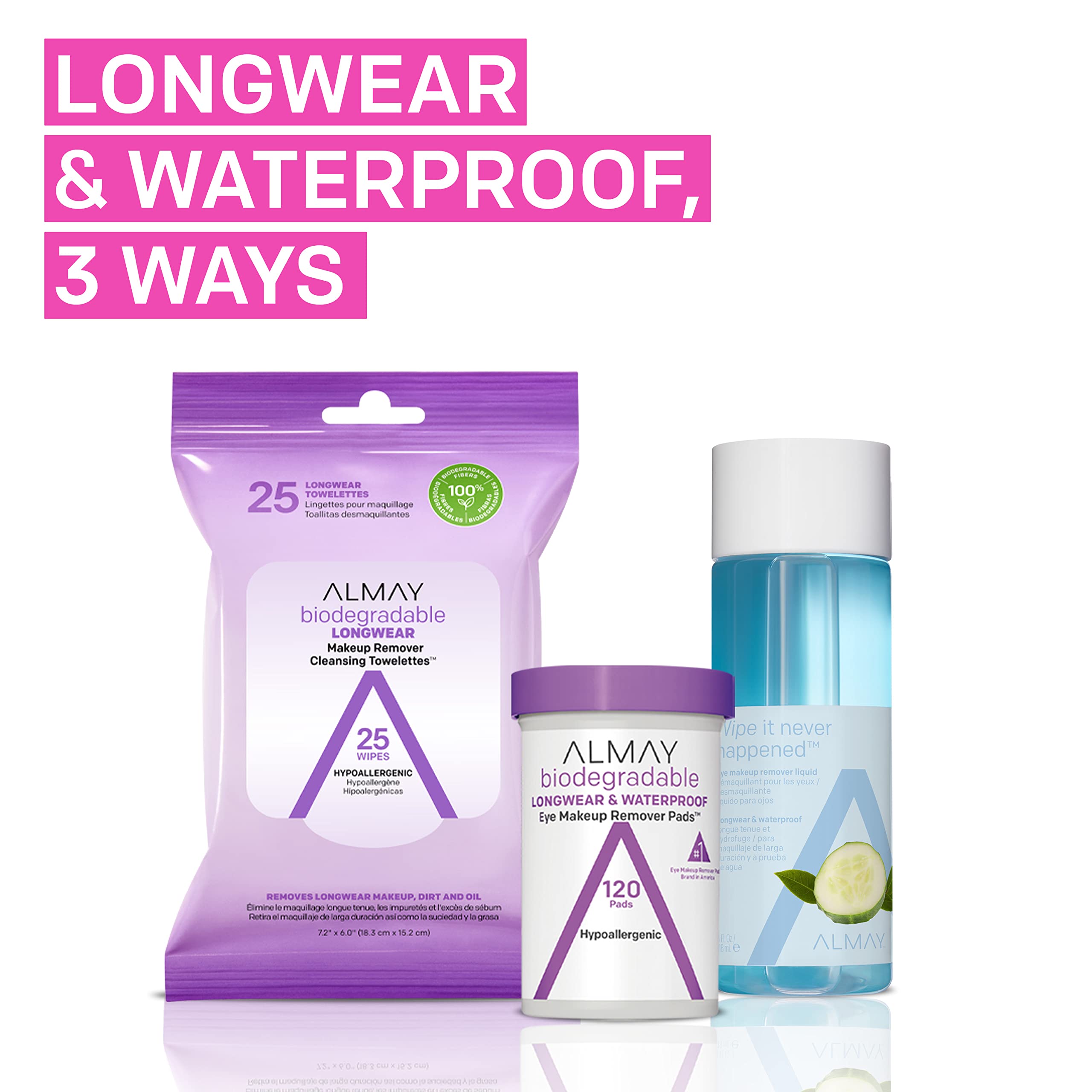 Almay Eye Makeup Remover fragrance-free design for sensitive eyes.
