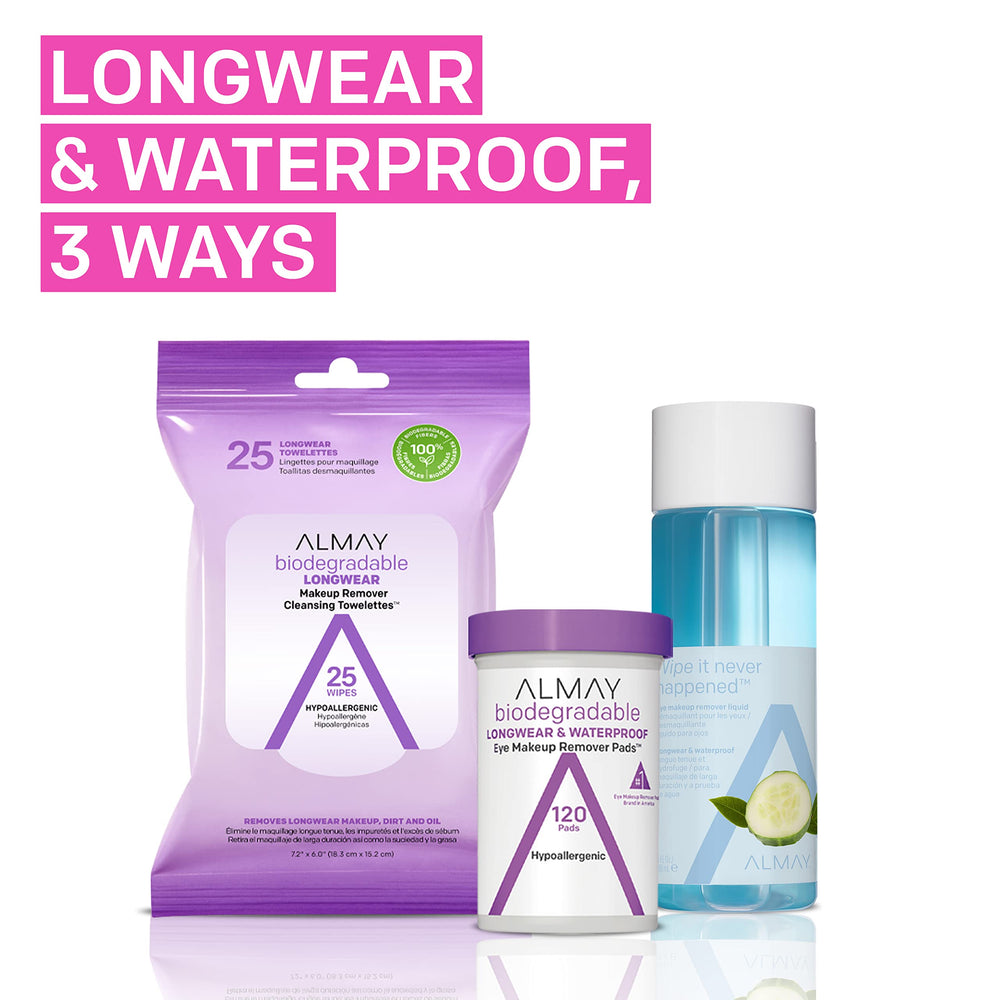 Almay Eye Makeup Remover fragrance-free design for sensitive eyes.