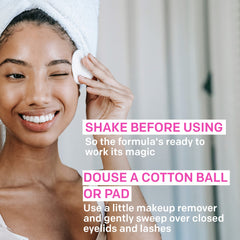 Almay Eye Makeup Remover liquid packaging highlights fragrance-free, clean formula.