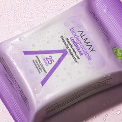 Almay fragrance-free hypoallergenic wipes pack emphasizing sensitive skin compatibility