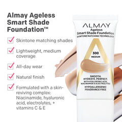 Almay Smart Shade: textura ligera para cobertura natural sin sensación pesada.