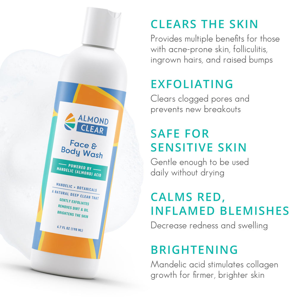 Almond Clear botanicals closeup — soothing ingredients for sensitive skin.