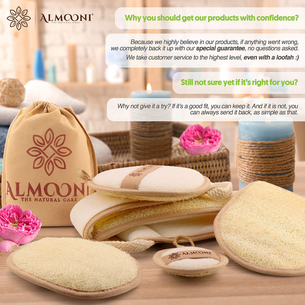 ALMOONI gift-ready shower loofah set ideal for gifting