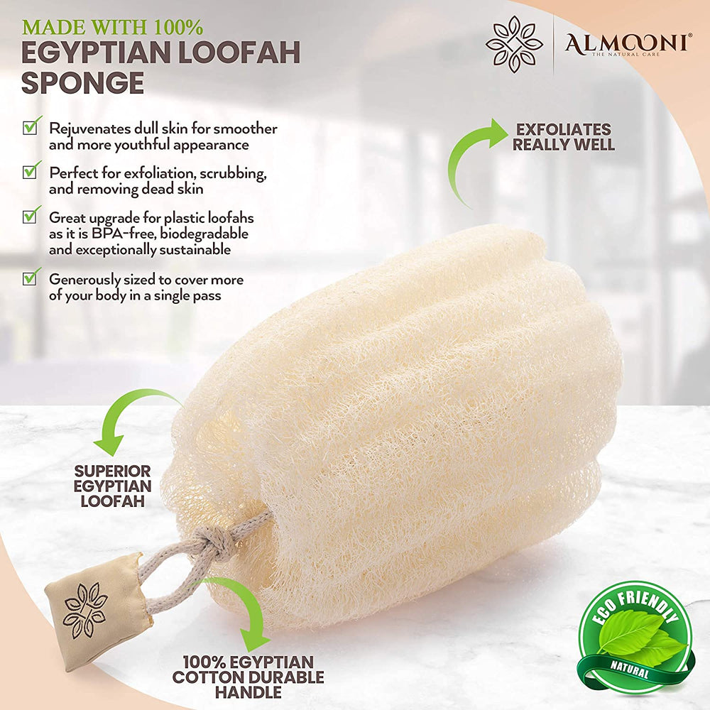 ALMOONI lufa egipcia exfoliante, paquete de dos unidades para cuidado diario.