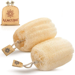 ALMOONI lufa egipcia exfoliante para cuerpo en la ducha, suave y eficaz.