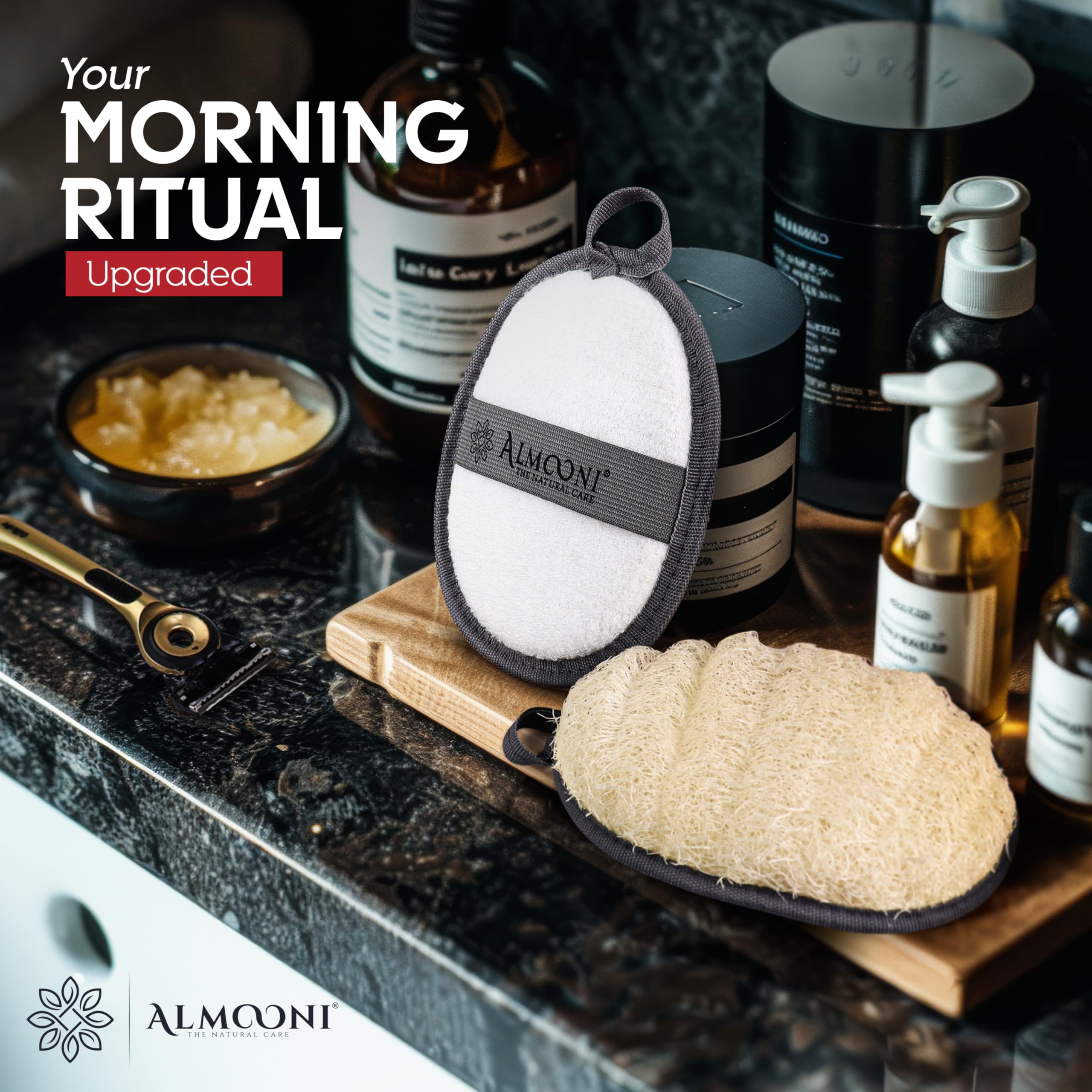 ALMOONI lufa en empaque biodegradable: regalo consciente y sostenible.