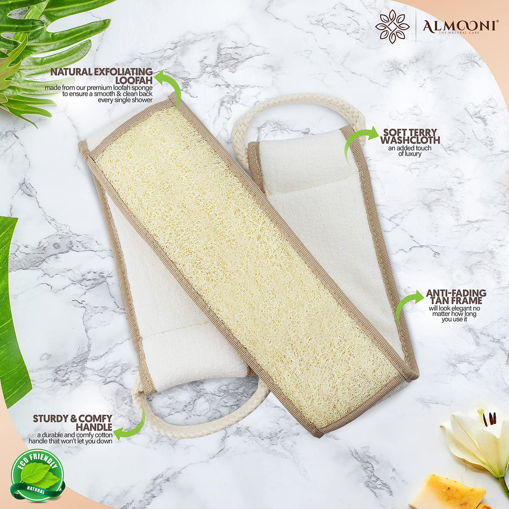 Almooni lufa espalda textura natural: exfoliación suave y natural
