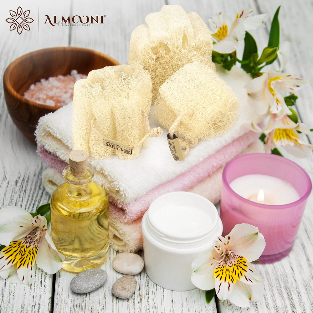 ALMOONI lufa natural, agarre ergonómico para uso cómodo