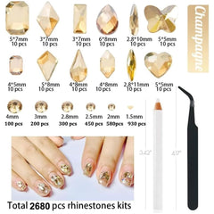 ALOCIAM encantos dorados grandes para acabado de lujo en uñas.