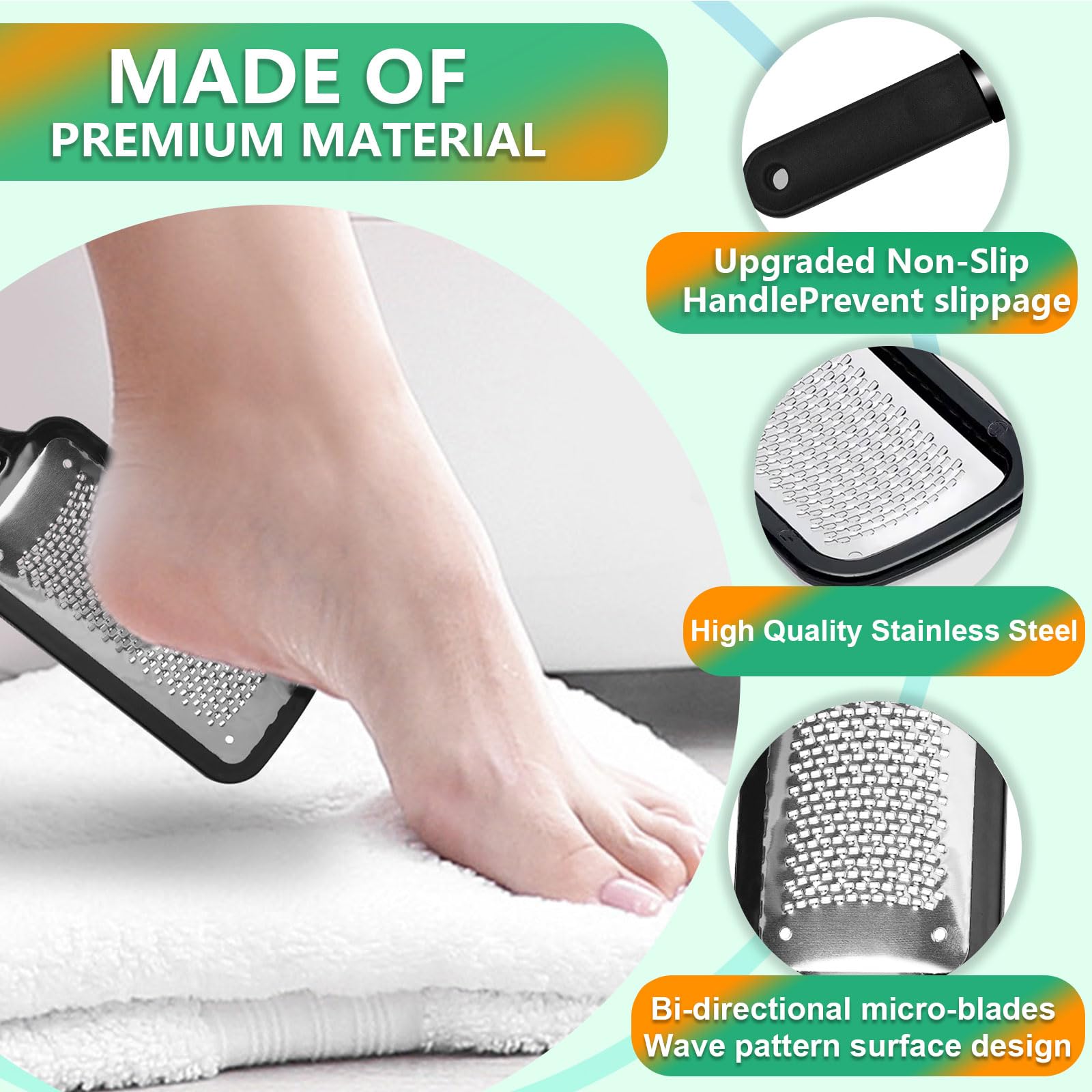 ALOCKMA ergonomic-handle pedicure file with matte finish for secure grip.