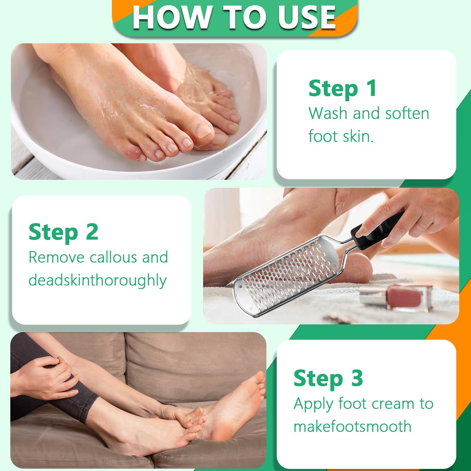 ALOCKMA large-surface foot file for efficient dead skin removal.