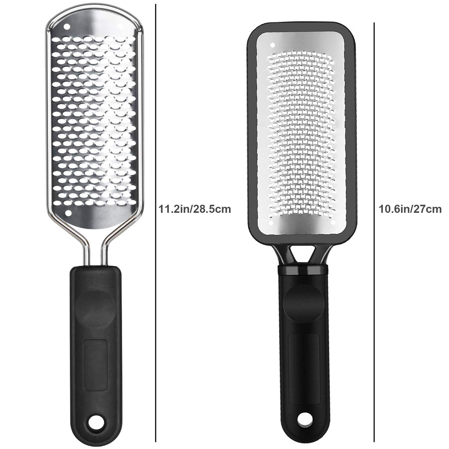 ALOCKMA stainless steel foot file close-up shows rust-resistant, durable design.