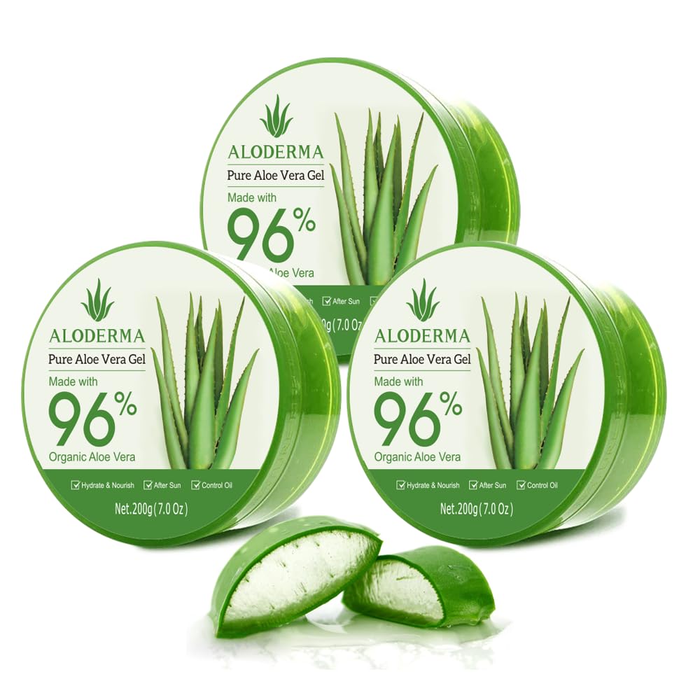 Aloderma Aloe Vera Gel bottle with 7oz size for daily hydration
