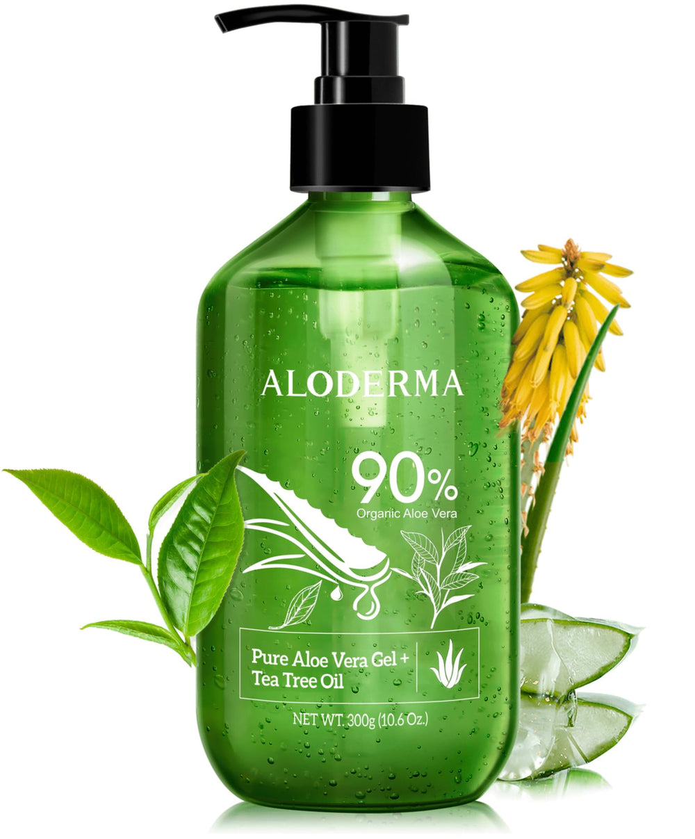 Aloderma gel aloe orgánico en bote, textura suave y humectante para la piel