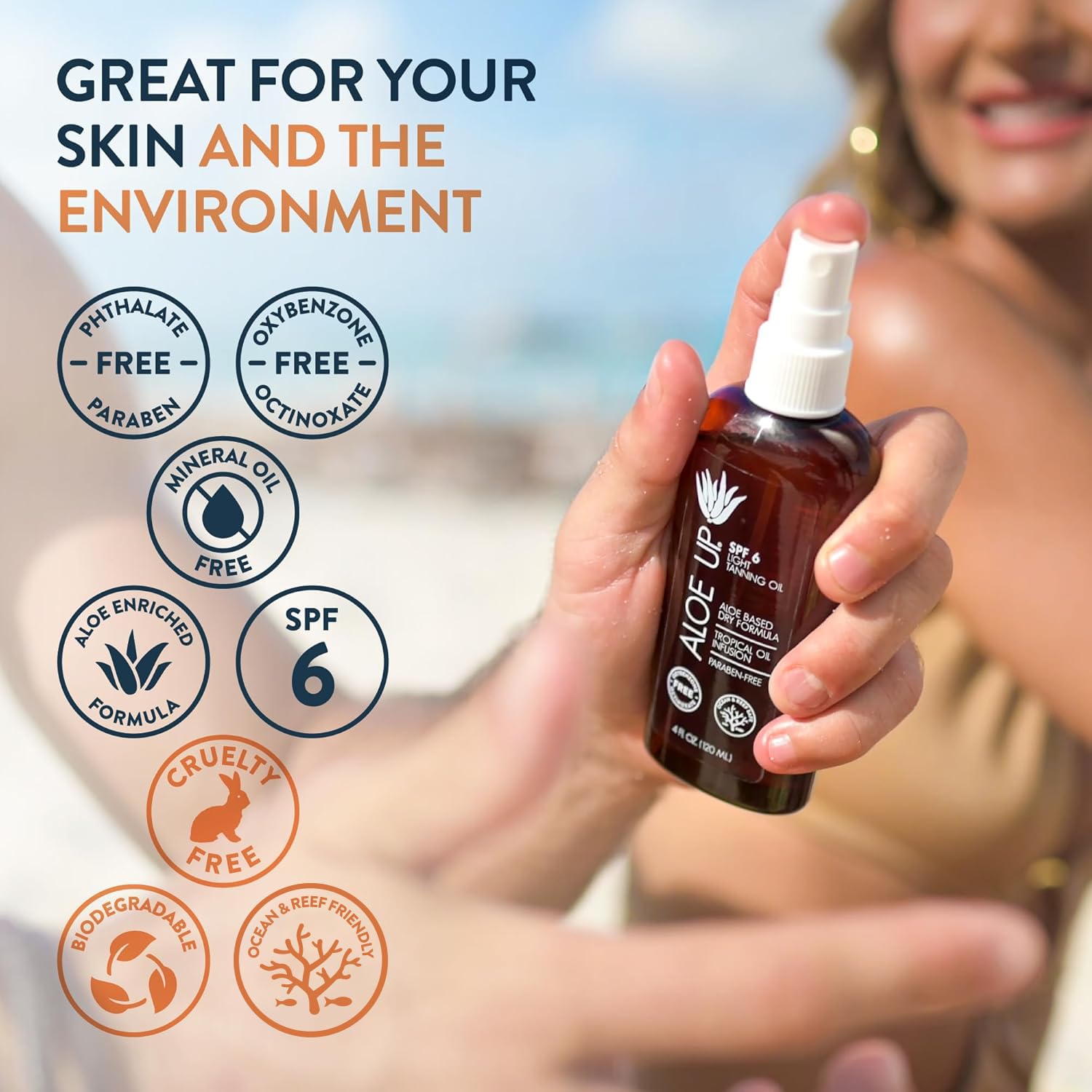 Aloe Up: bronceado natural con tono uniforme gracias a la fórmula ligera.