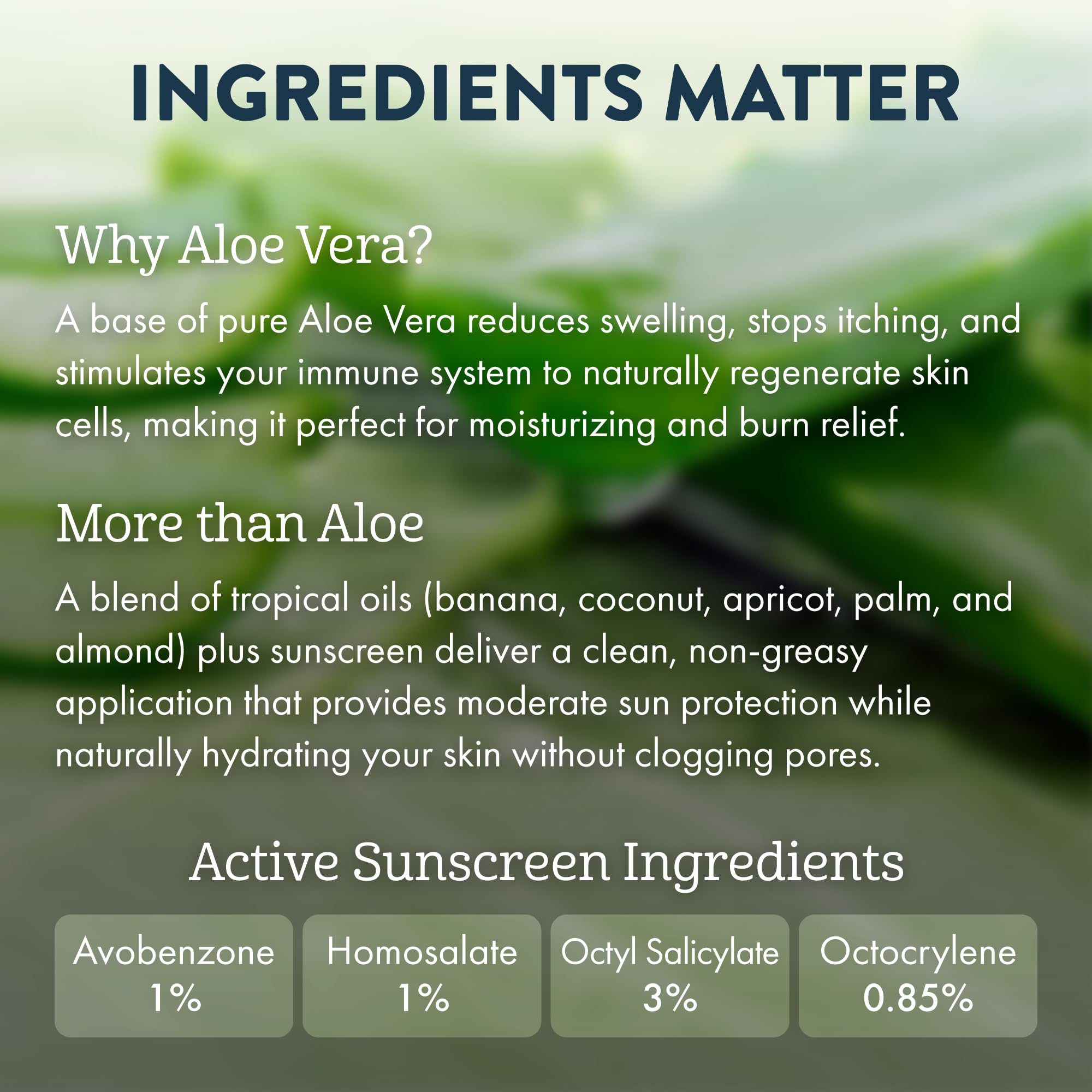 Aloe Up: ingredientes aloe y aceites naturales para hidratación suave.