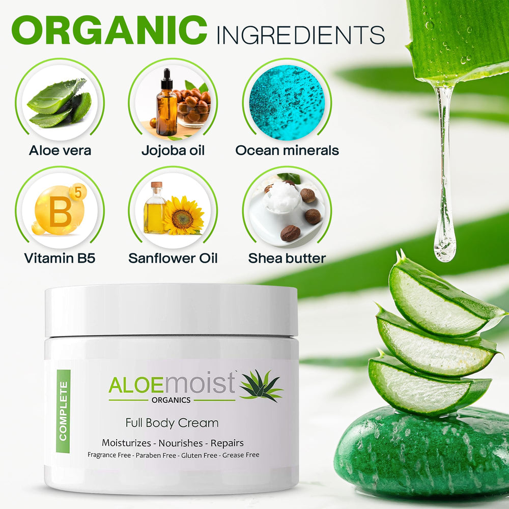 Aloemoist Natural Aloe Vera Body Lotion delivering deep moisture for dry areas.