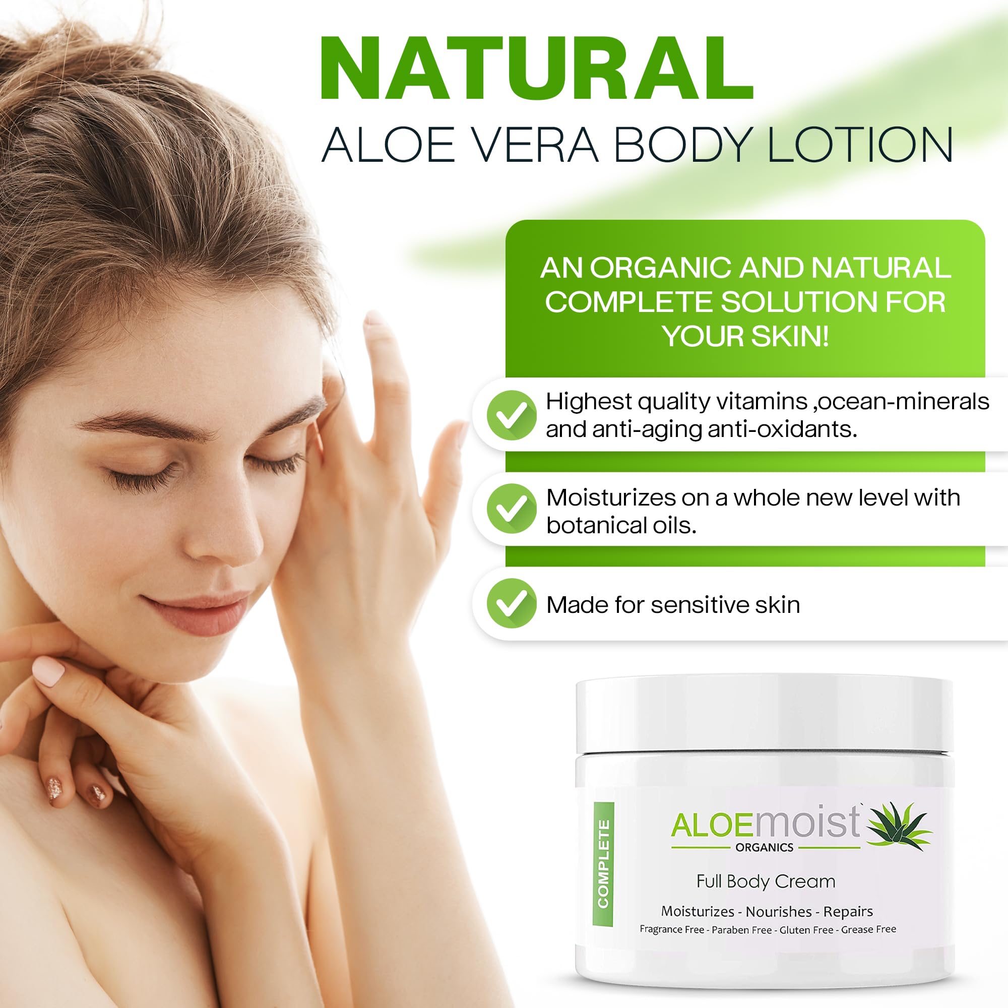 Aloemoist Non-Greasy Formula quick-absorb moisturizer ideal for daytime use.