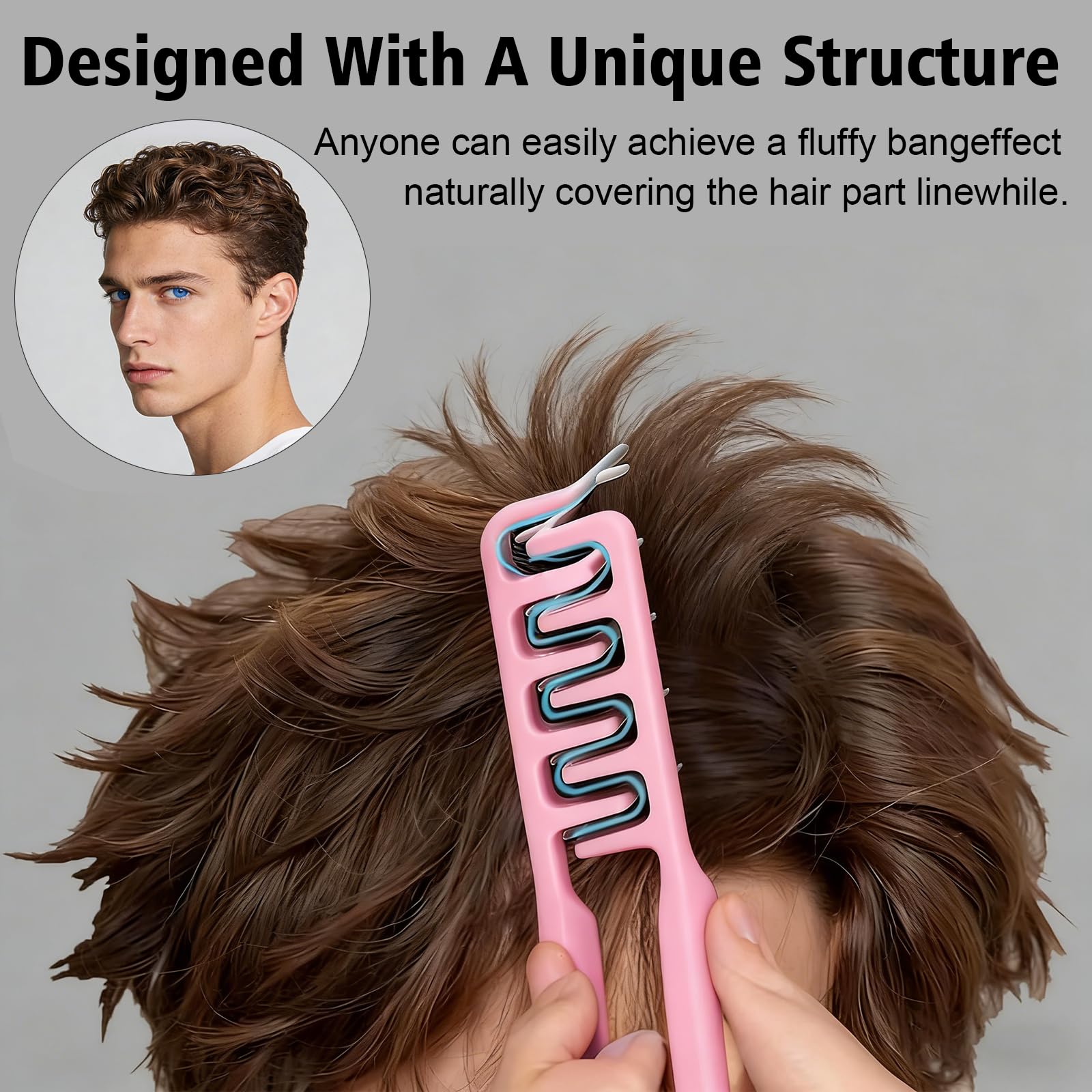 Alonekiss detangling and bang shaping tool for quick on-the-go edits.