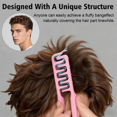 Alonekiss detangling and bang shaping tool for quick on-the-go edits.