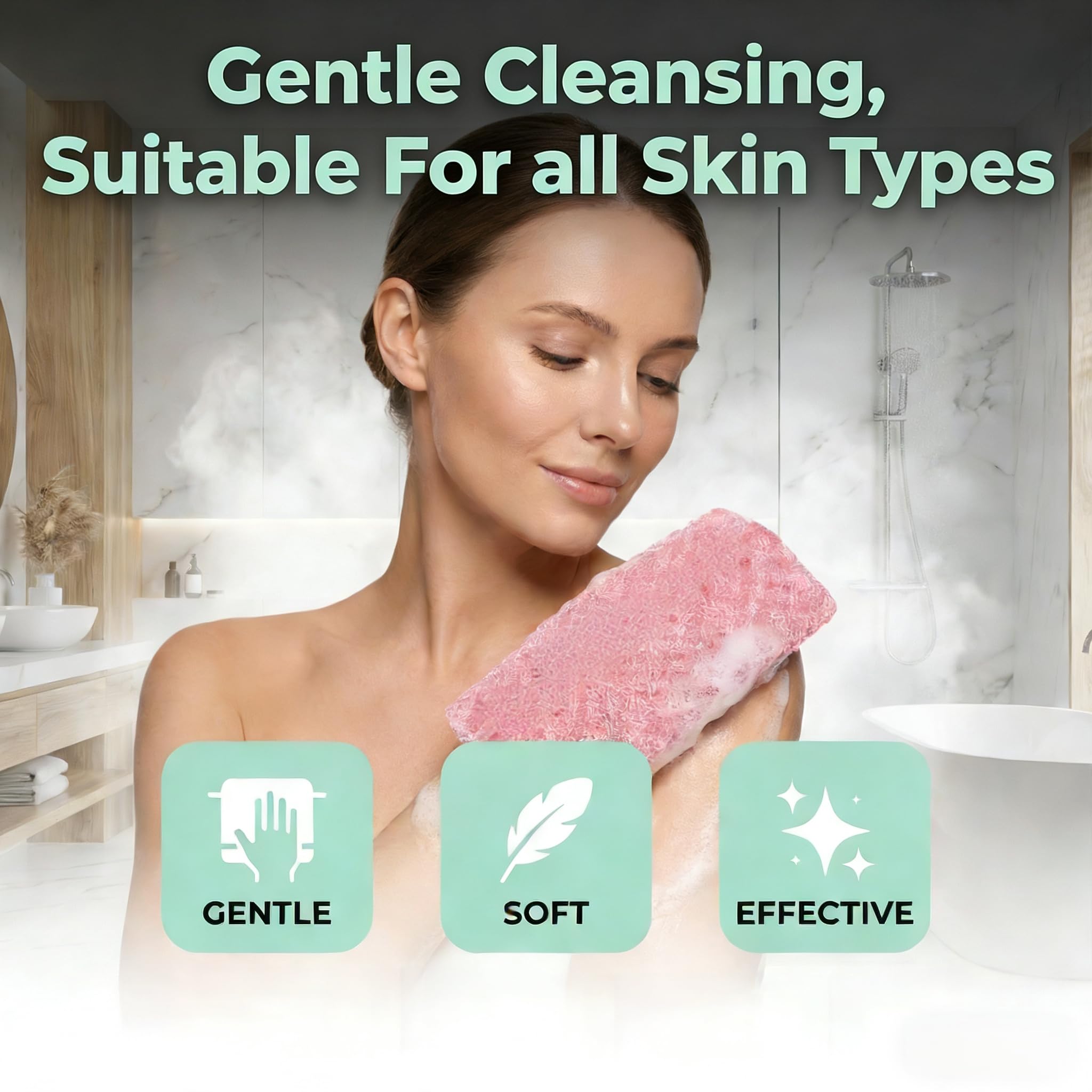 Alorin Skin, toalla exfoliante para ducha negra, duradera para uso diario.