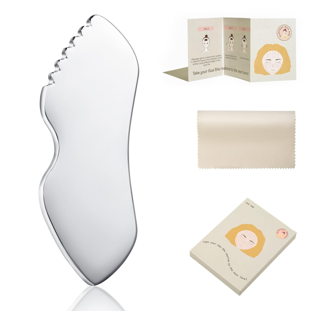 ALOYGUZ detail gua sha face edge for precise contouring and smooth glide