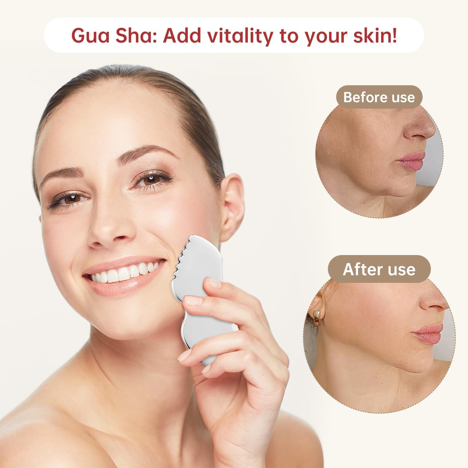 ALOYGUZ face sculpting gua sha supports cheekbone contour with gentle, confident strokes