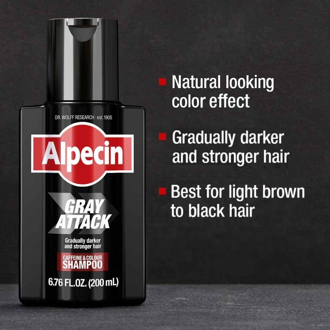 Alpecin Gray Attack: aplicación-en-cuero-cabelludo, controla intensidad del color