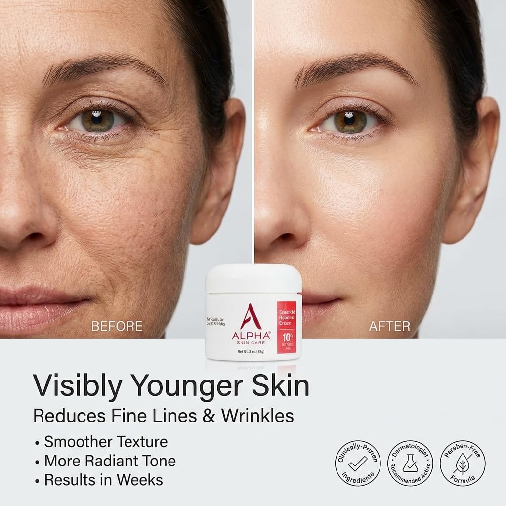 Crema antiarrugas de Alpha Skin Care con textura sedosa para uso diario.