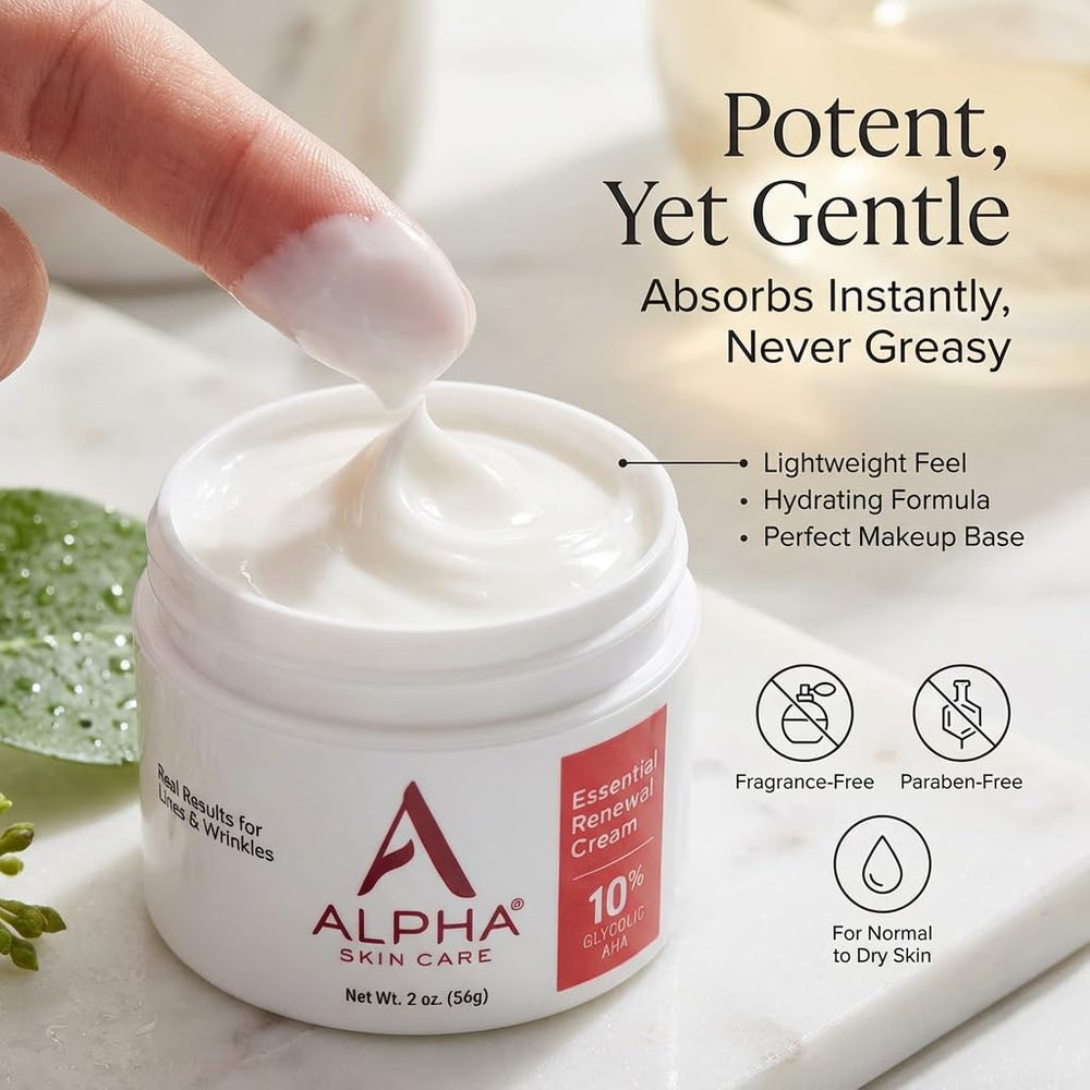 Etiqueta de Alpha Skin Care destaca pH 4.0 para piel suave.