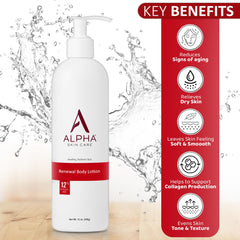 Alpha Skin Care Revitalizing Label Closeup highlights 12% glycolic AHA for smoother skin