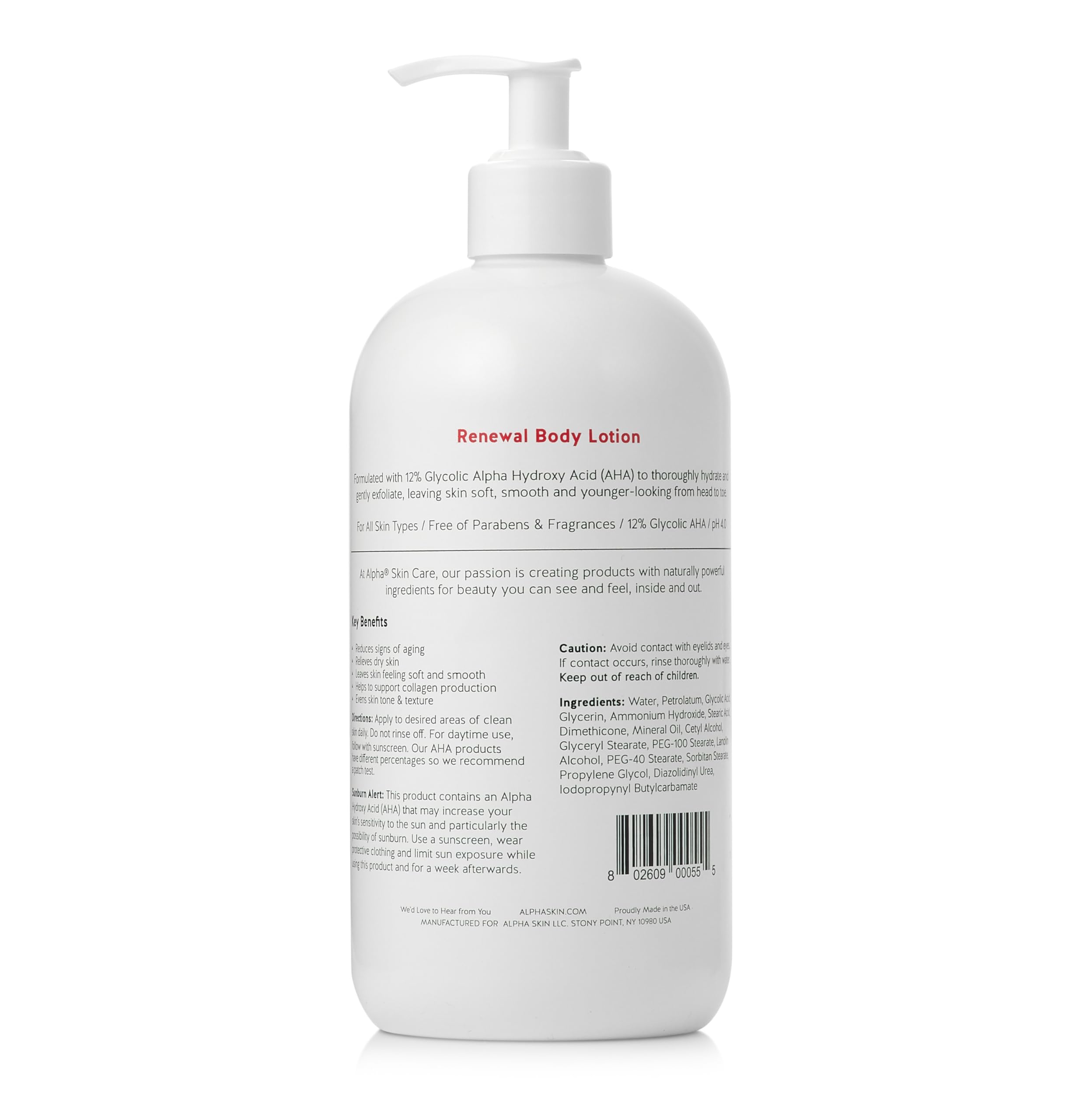 Usage steps suggest daily routine and lasting moisturization after application.