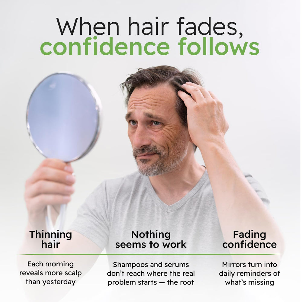 Alphainfuse dropper close-up for precise scalp application.