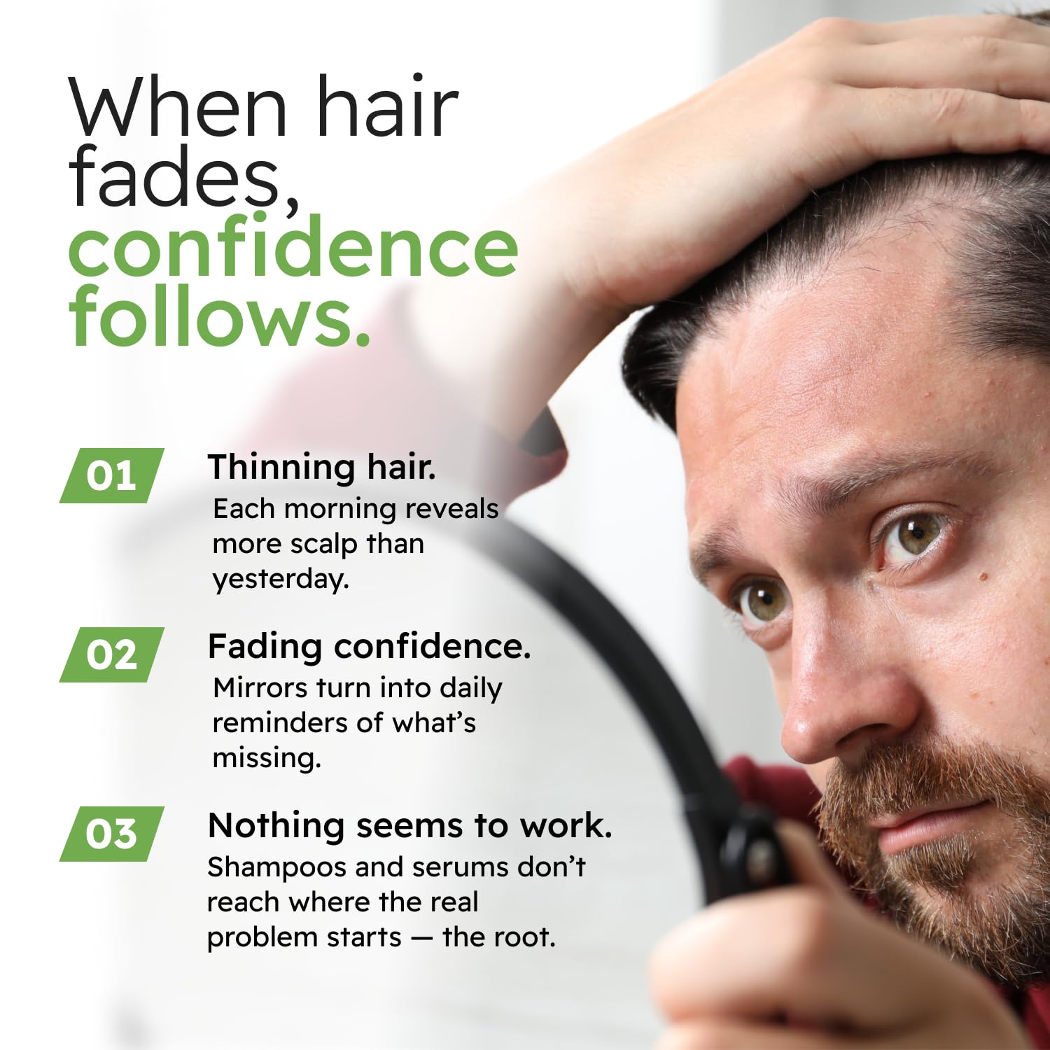 Alphainfuse serum dropper applying on scalp for easy use