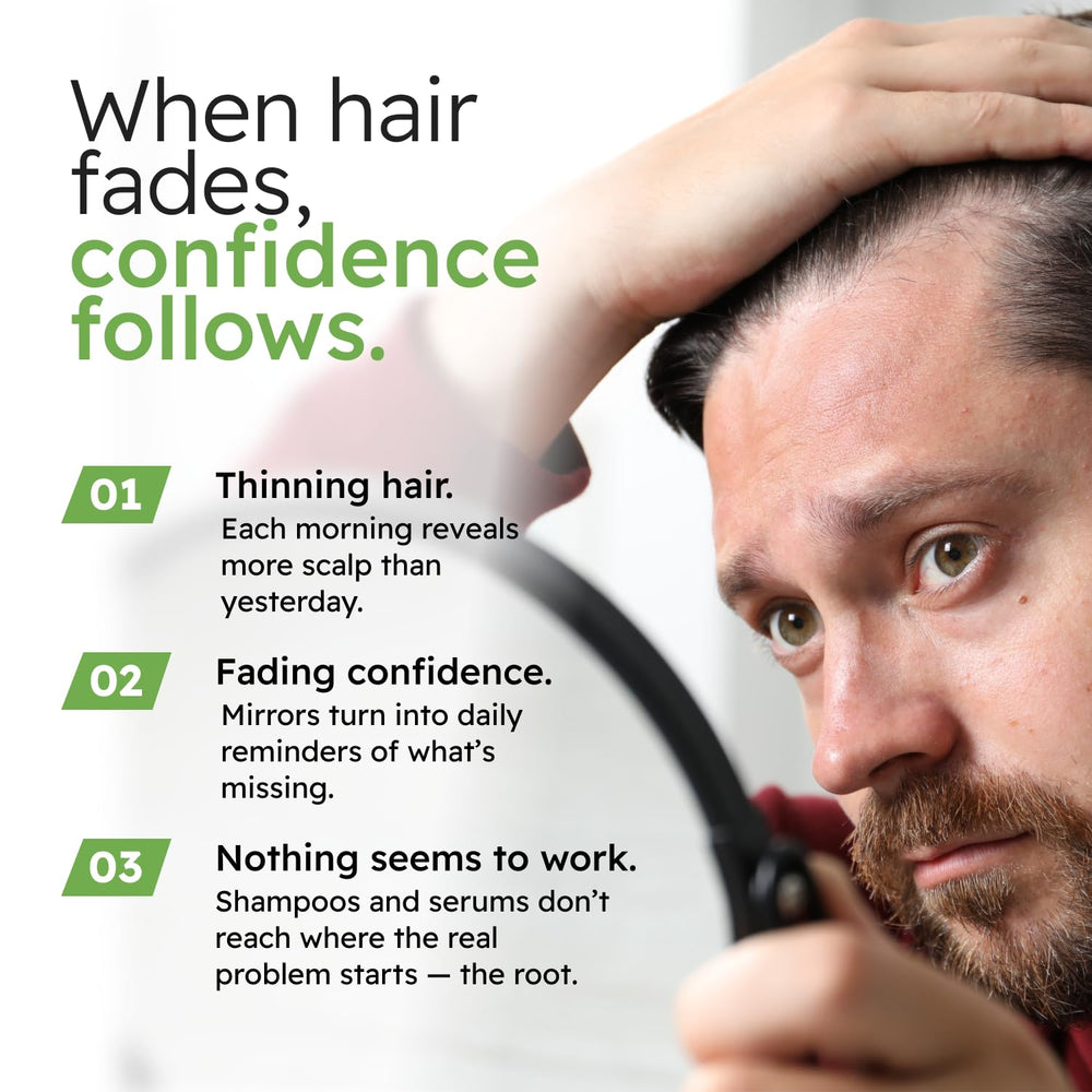 Alphainfuse serum dropper applying on scalp for easy use