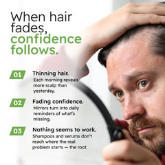Alphainfuse serum dropper applying on scalp for easy use