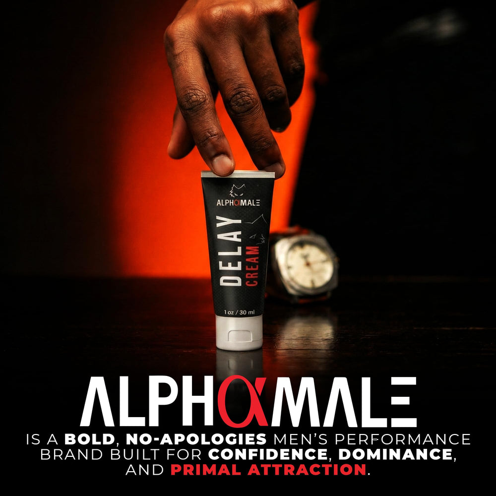 AlphaMale Crema Retrasa Premium, uso externo, ayuda a mantener la comodidad durante el encuentro.