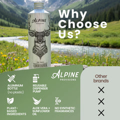 Producto basado en plantas para cabello suave y manejable de Alpine Provisions