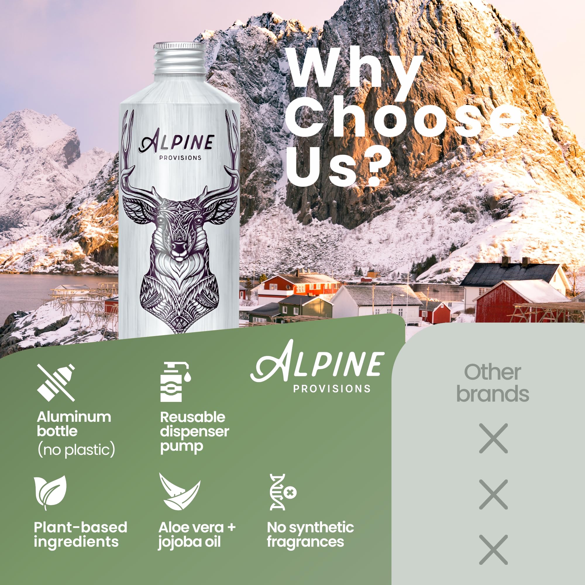 Alpine Provisions espuma suave para lavado frecuente sin sulfatos.
