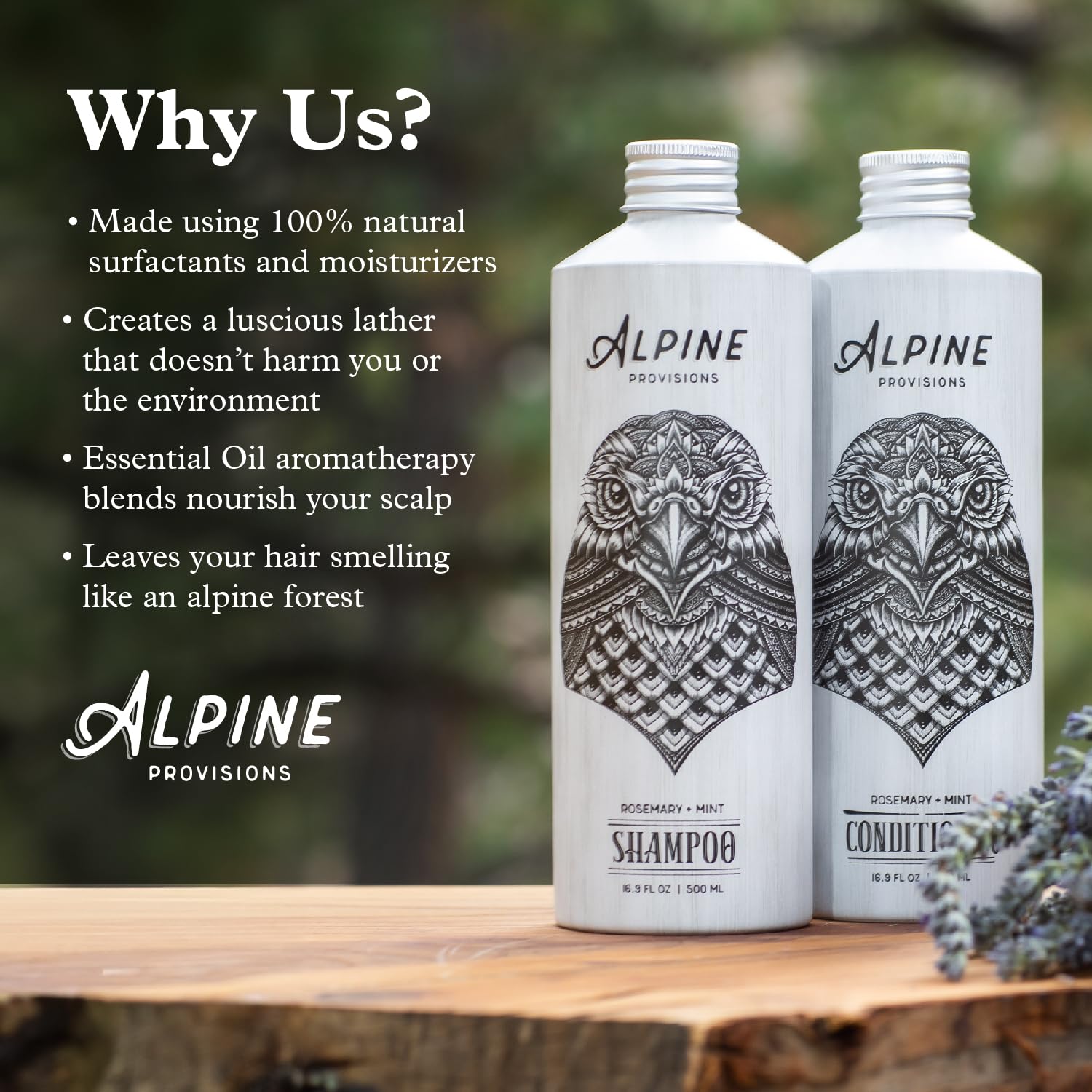 Alpine Provisions fórmula libre de sulfatos y vegana para cueros cabelludos sensibles