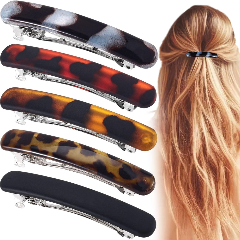 Alpinleux pinza de pelo negra para cabello fino, sujeción duradera.