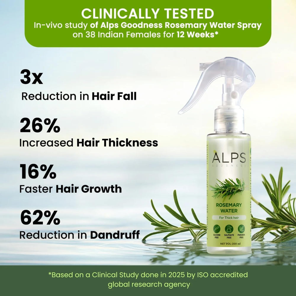 Alps Goodness: agua de romero para cabello-sin-frizz, acabado suave y controlado