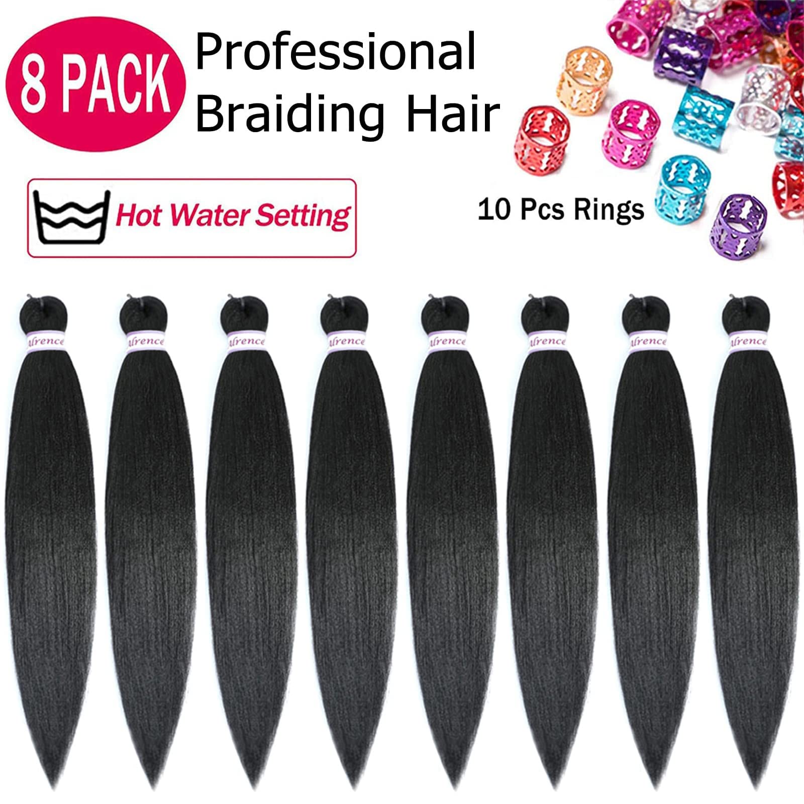 Alrence braiding hair 30in 1B color sample shows consistent shade for flawless installs.
