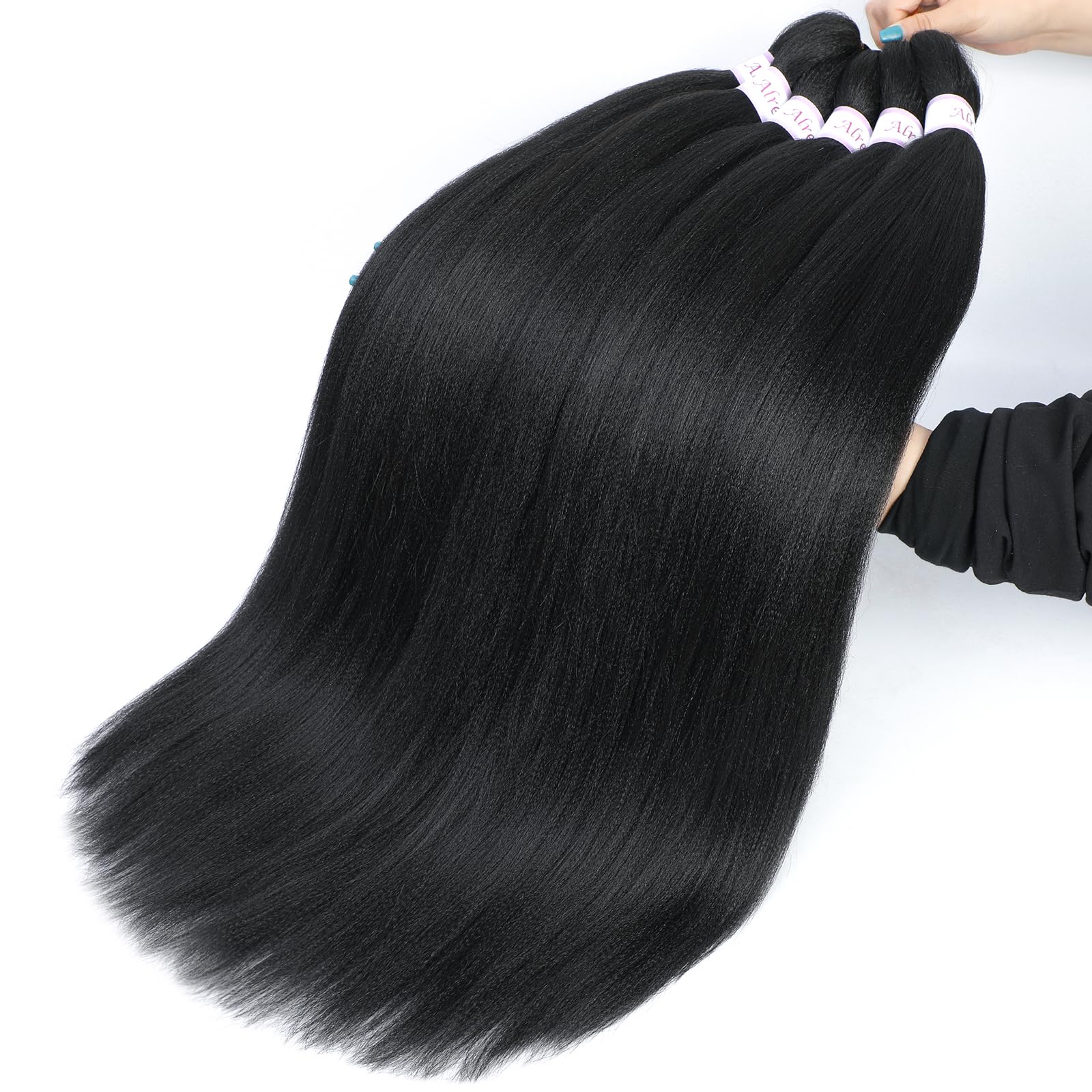 Alrence pre-stretched braiding hair 30in hot-water setting enables quick style changes.