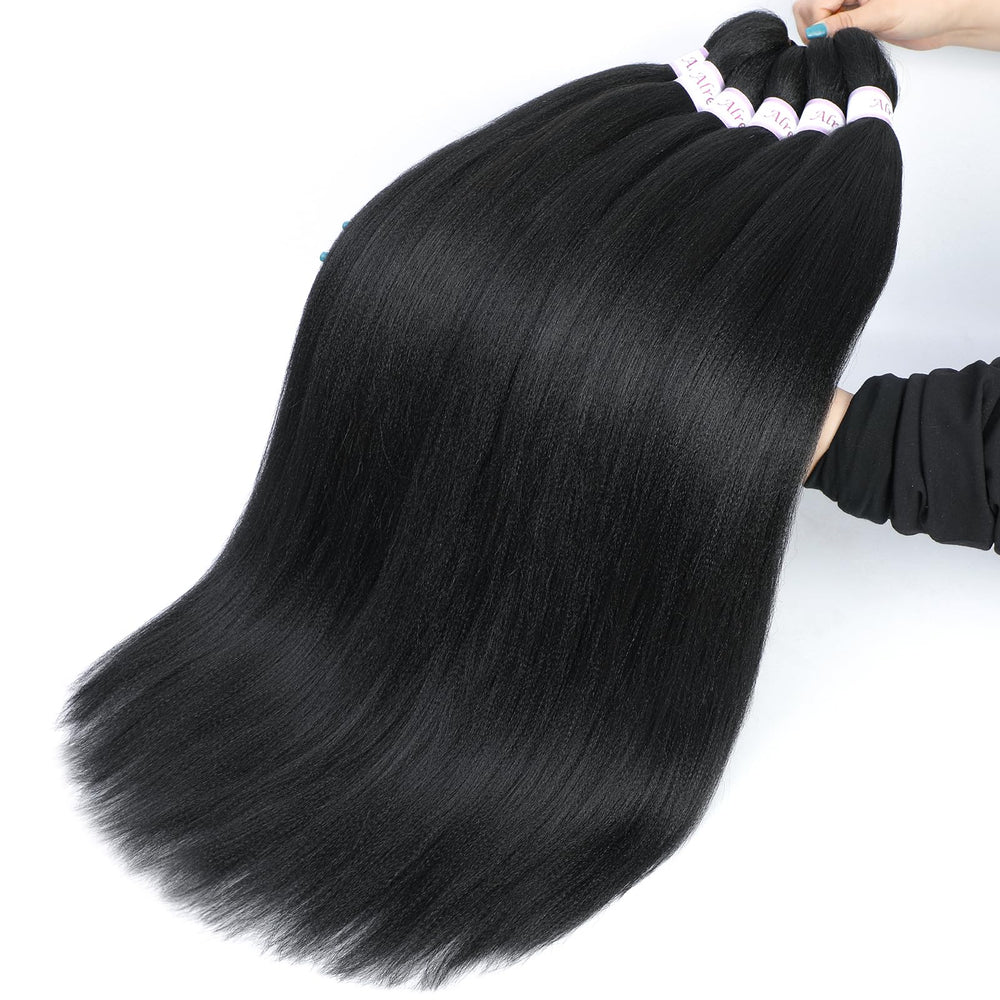 Alrence pre-stretched braiding hair 30in hot-water setting enables quick style changes.