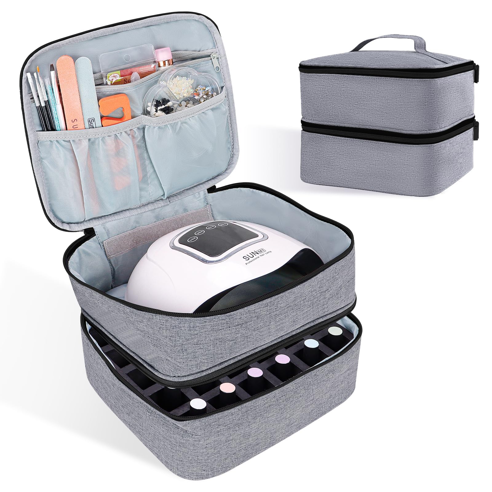ALSLEA Organizador de esmaltes con doble capa, frontal, para ordenar 30 esmaltes