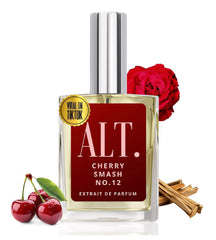 ALT. FRAGRANCES Cherry Smash No. 12 bottle front shows a bold unisex scent for day and night